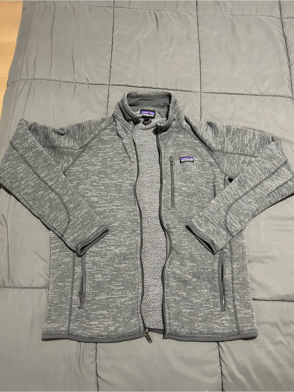 Patagonia Men's Better Sweater Heather Gray Full-Zip. Sz Large - Picture 3 of 9